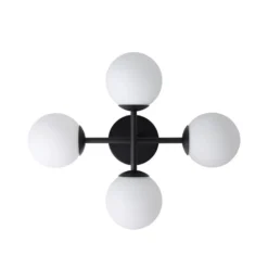 Lámpara de techo EGLO CASTROVIDO, negra, 48 cm, 4 luces, IP44, G9-LED