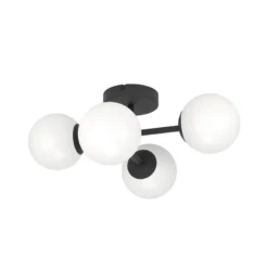 Lámpara de techo EGLO CASTROVIDO, negra, 48 cm, 4 luces, IP44, G9-LED
