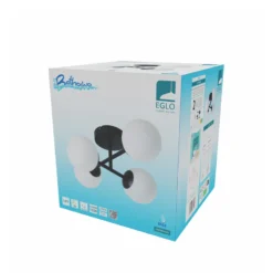Lámpara de techo EGLO CASTROVIDO, negra, 48 cm, 4 luces, IP44, G9-LED