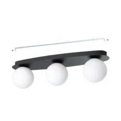 Lámpara de techo EGLO CASTROVIDO, negra, 58 cm, 3 luces, IP44, G9-LED
