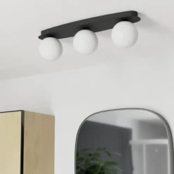 Lámpara de techo EGLO CASTROVIDO, negra, 58 cm, 3 luces, IP44, G9-LED