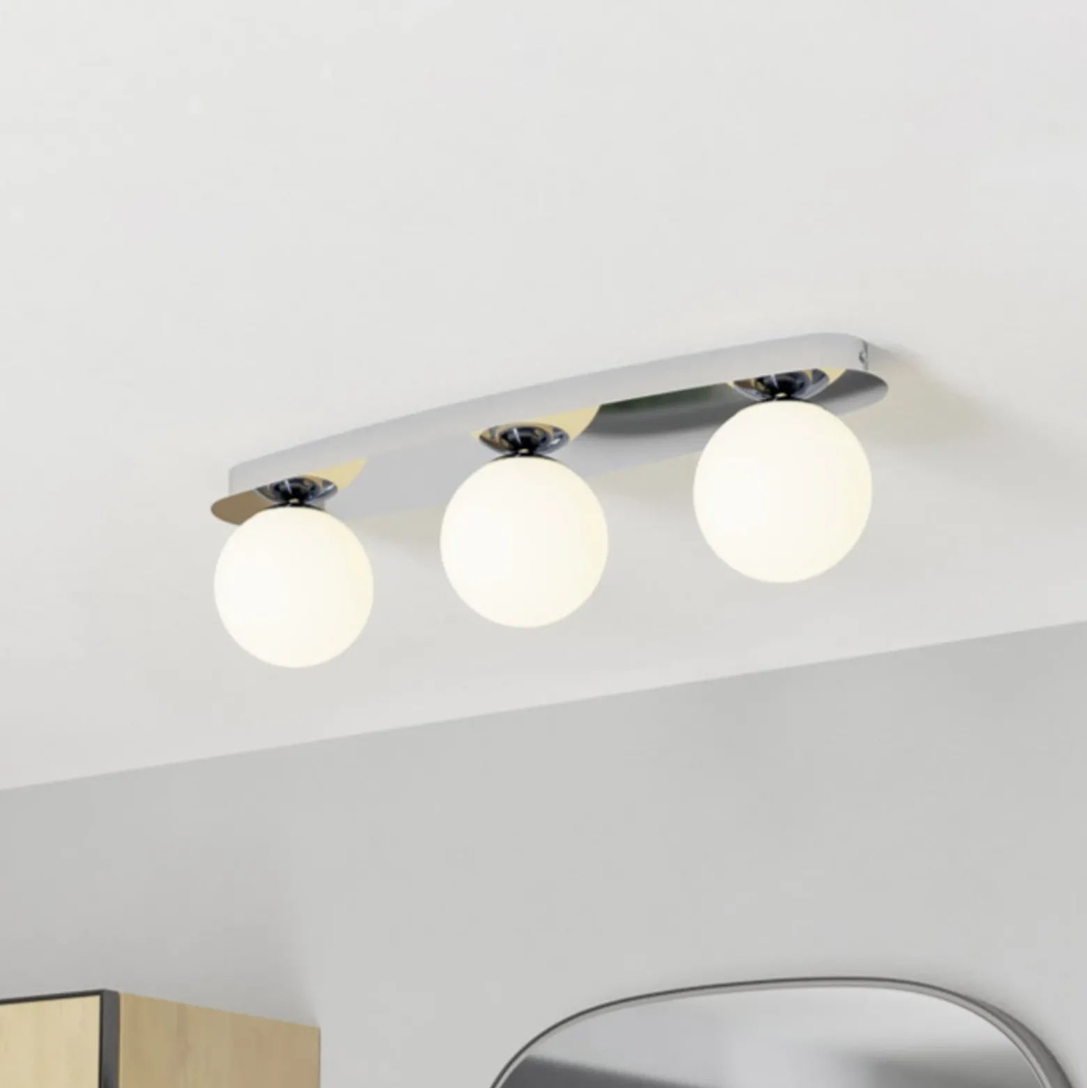 Lámpara de techo EGLO CASTROVIDO, cromada, 58 cm, 3 luces, IP44, G9-LED