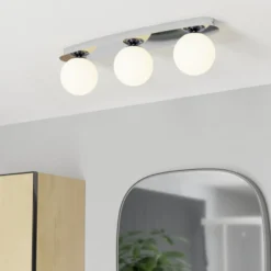 Lámpara de techo EGLO CASTROVIDO, cromada, 58 cm, 3 luces, IP44, G9-LED