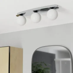 Lámpara de techo EGLO CASTROVIDO, cromada, 58 cm, 3 luces, IP44, G9-LED