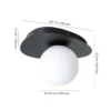 Lámpara de techo EGLO CASTROVIDO, negra, 24 cm, 1 luz, IP44, G9-LED