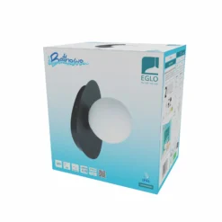Lámpara de techo EGLO CASTROVIDO, negra, 24 cm, 1 luz, IP44, G9-LED