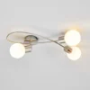 Lámpara de techo Elaina de Lindby, 50 cm, 3 luces, níquel, cristal, E14