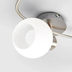 Lámpara de techo Elaina de Lindby, 50 cm, 3 luces, níquel, cristal, E14
