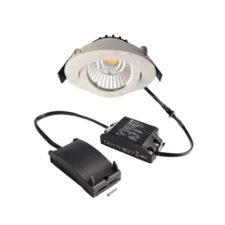 Lámpara de techo empotrable LED Dione, IP44, 3.000 K, blanca, atenuable