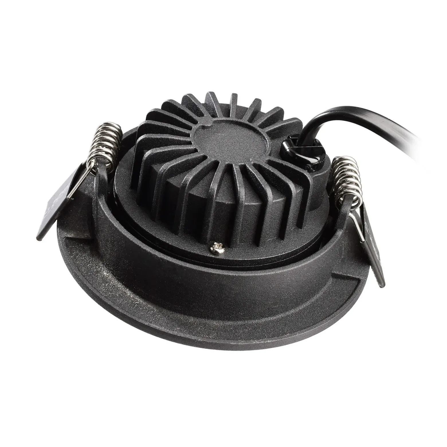 Lámpara de techo empotrable LED Dione, IP44, negra, atenuable a cálida