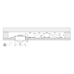 Lámpara de techo empotrable LED Dione, IP44, negra, atenuable a cálida