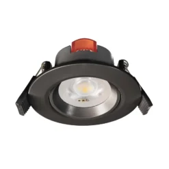 Lámpara de techo empotrable LED SMD-68-230V, 3.000K, Ø8,5cm, negra