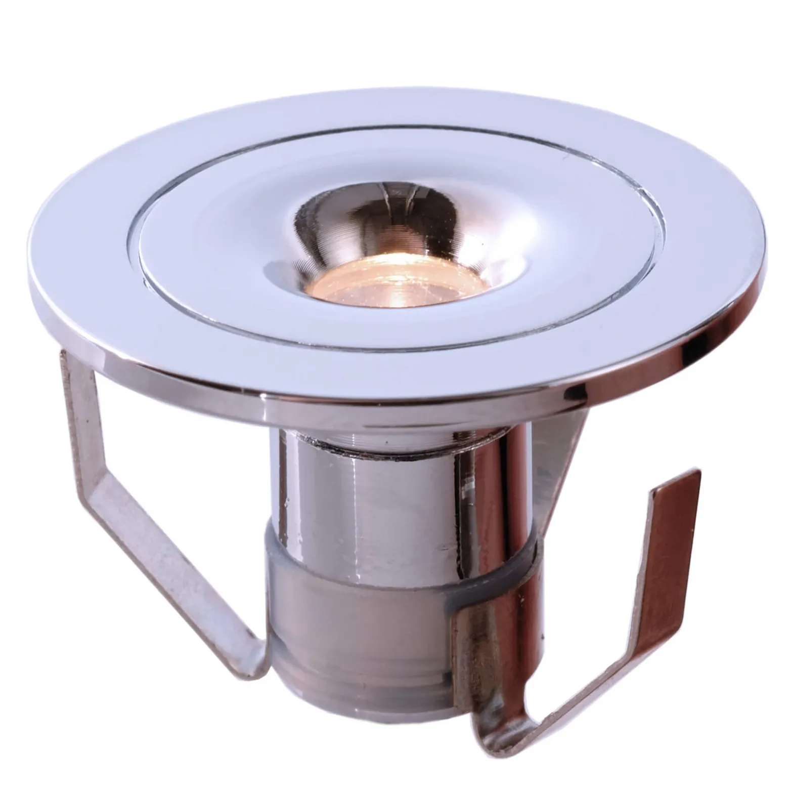 Lámpara de techo empotrable LED Punto Lumi, plata, 1 W, 3.000 K