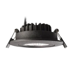 Lámpara de techo empotrable LED Dione, IP44, negra, atenuable a cálida