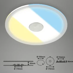 Lámpara de techo empotrable LED 784 IP44 CCT Switch Ø 17cm