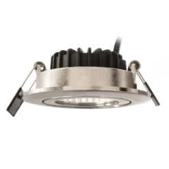 Lámpara de techo empotrable LED Dione, IP44, níquel, atenuable a cálida