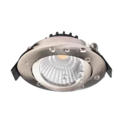 Lámpara de techo empotrable LED Dione, IP44, 2.700 K, níquel, atenuable