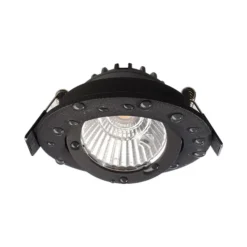Lámpara de techo empotrable LED Dione, IP44, 4.000 K, negra, atenuable