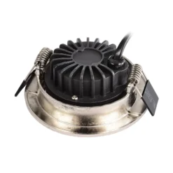Lámpara de techo empotrable LED Dione, IP44, 3.000 K, níquel, atenuable