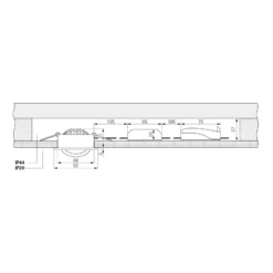 Lámpara de techo empotrable LED Dione, IP44, 2.700 K, negra, atenuable