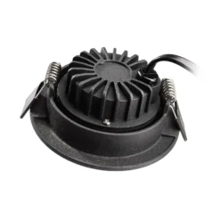 Lámpara de techo empotrable LED Dione, IP44, 2.700 K, negra, atenuable