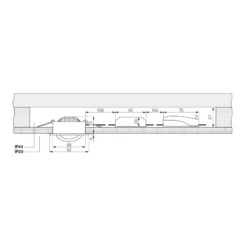Lámpara de techo empotrable LED Dione, IP44, 2.700 K, níquel, atenuable