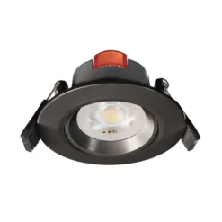Lámpara de techo empotrable LED SMD-68-230V, 2.700K, Ø8,5cm, negra
