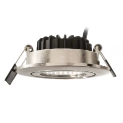 Lámpara de techo empotrable LED Dione, IP44, 4.000 K, níquel, atenuable