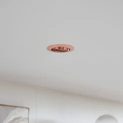 Lámpara de techo empotrable Prios Fibur, cobre, aluminio, Ø 8,2 cm