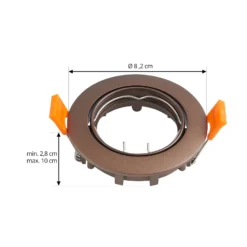 Lámpara de techo empotrable PRIOS Fibur, bronce, zinc, Ø 8,2 cm, juego de 3