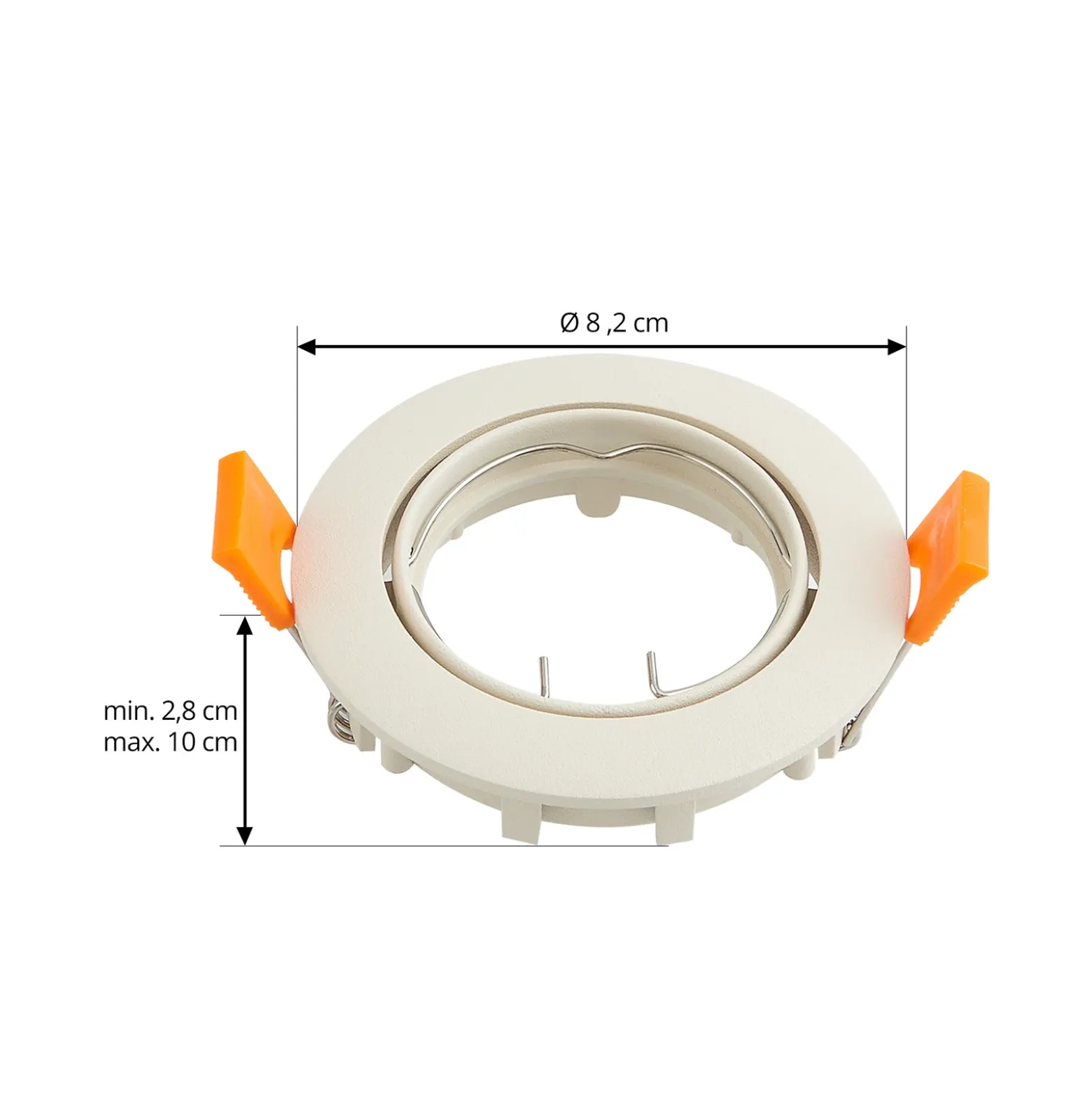 Lámpara de techo empotrable PRIOS Fibur, beige, zinc, Ø 8,2 cm, juego de 3