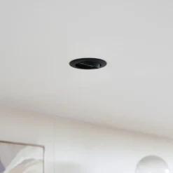 Lámpara de techo empotrable PRIOS Fibur, negro, zinc, Ø 8,2 cm, juego de 3