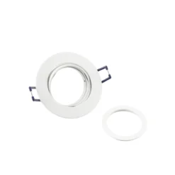 Lámpara de techo empotrable Samsola, blanca, Ø 8 cm, metal