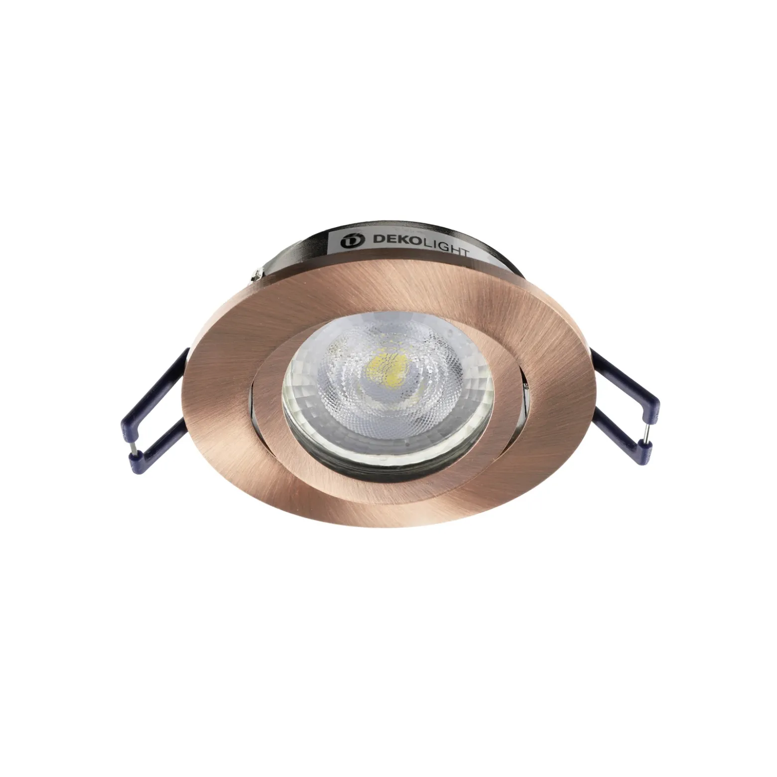 Lámpara de techo empotrable Samsola, color cobre, Ø 8 cm, metal