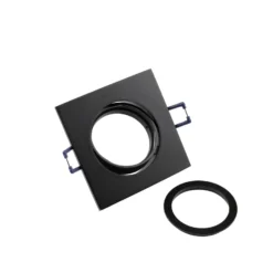 Lámpara de techo empotrable Samsola, negro, 9 x 9 cm, metal