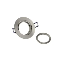 Lámpara de techo empotrable Samsola, plata cepillada, Ø 8 cm Metal