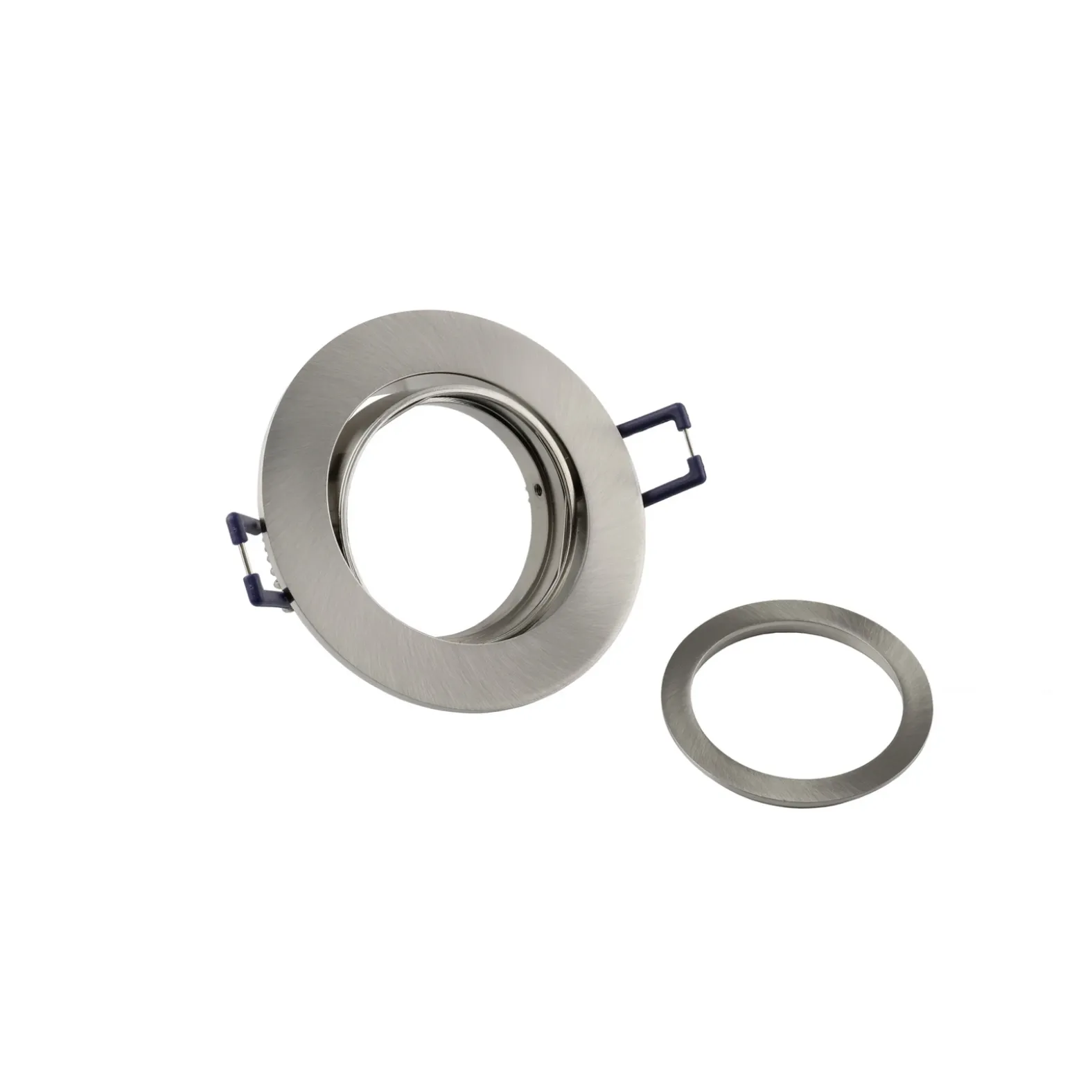 Lámpara de techo empotrable Samsola, plata cepillada, Ø 8 cm Metal