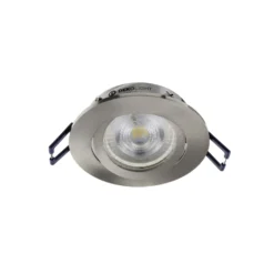 Lámpara de techo empotrable Samsola, plata cepillada, Ø 8 cm Metal