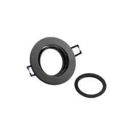 Lámpara de techo empotrable Samsola, negro, Ø 8 cm, metal