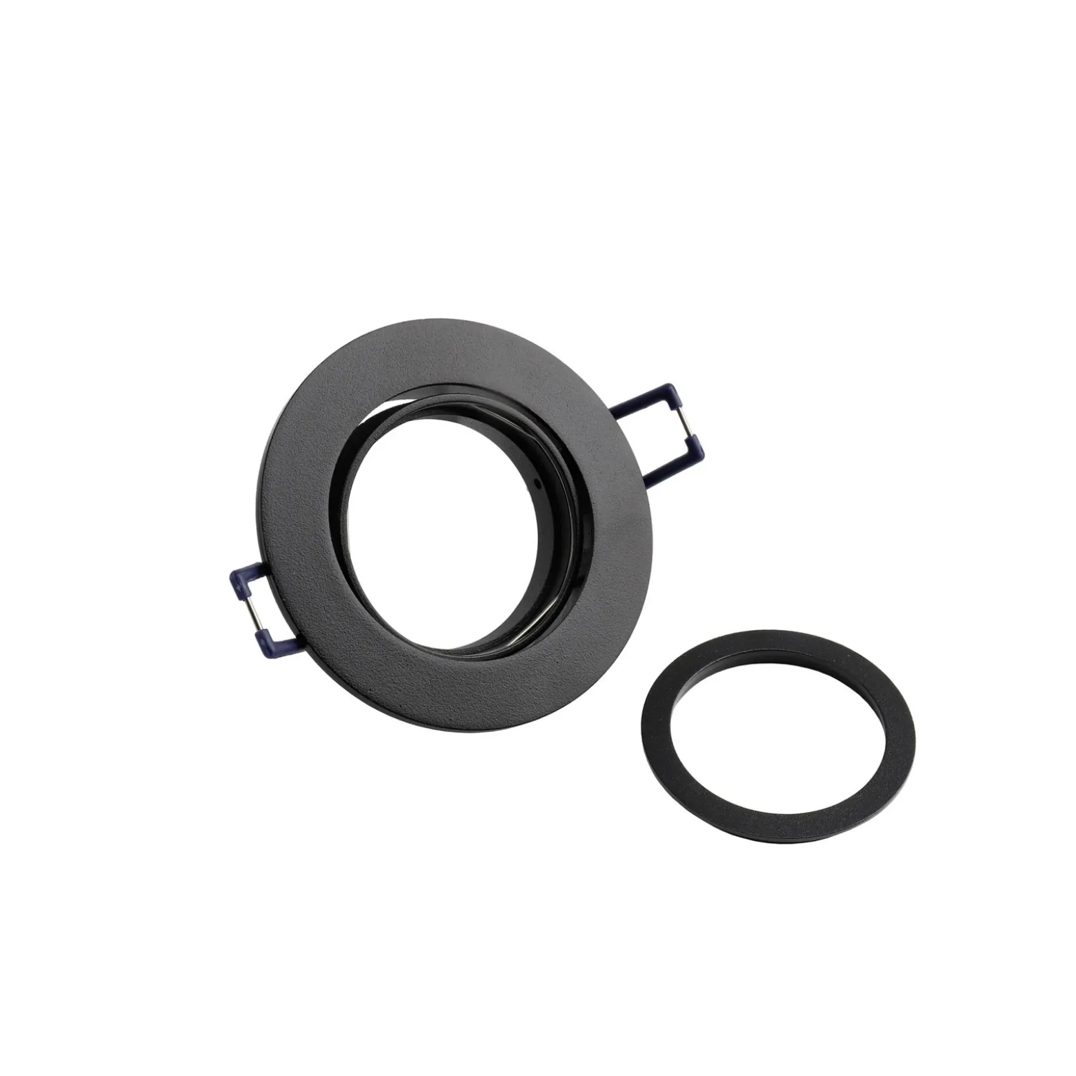 Lámpara de techo empotrable Samsola, negro, Ø 8 cm, metal