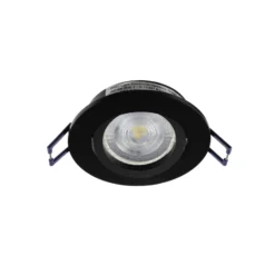 Lámpara de techo empotrable Samsola, negro, Ø 8 cm, metal