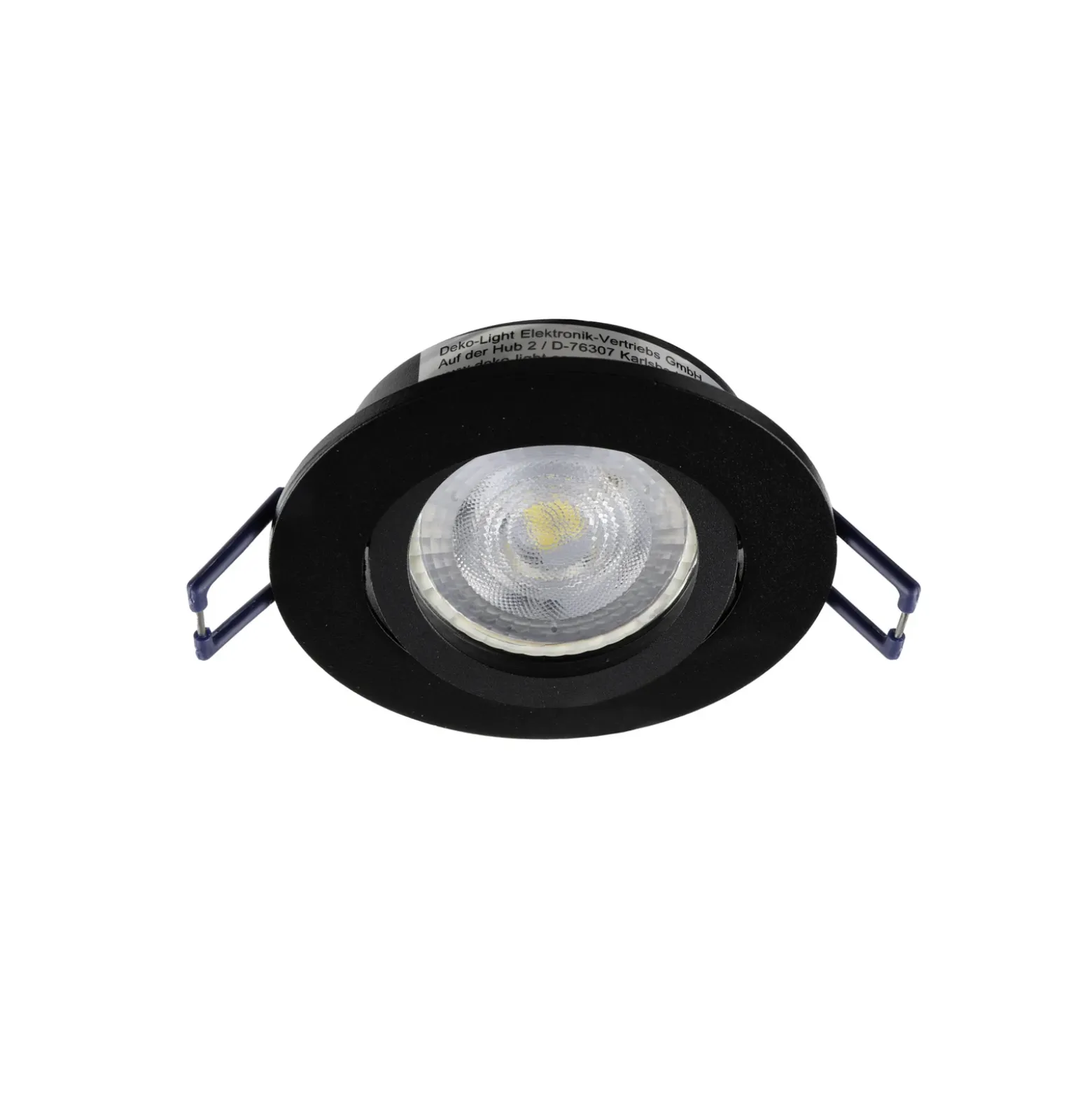 Lámpara de techo empotrable Samsola, negro, Ø 8 cm, metal