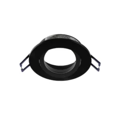 Lámpara de techo empotrable Samsola, negro, Ø 8 cm, metal