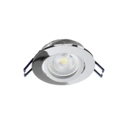 Lámpara de techo empotrable Samsola, plata brillante, Ø 8 cm, metal