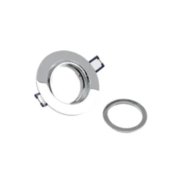 Lámpara de techo empotrable Samsola, plata brillante, Ø 8 cm, metal
