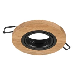 Lámpara de techo empotrable Tobby, Ø 11,5 cm, madera de roble, GU10