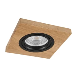 Lámpara de techo empotrable Tobby, 10 x 10 cm, madera de roble, GU10
