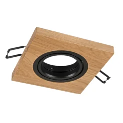 Lámpara de techo empotrable Tobby, 10 x 10 cm, madera de roble, GU10