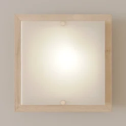 Lámpara de techo Envostar Kerio, 30 x 30 cm, pino natural