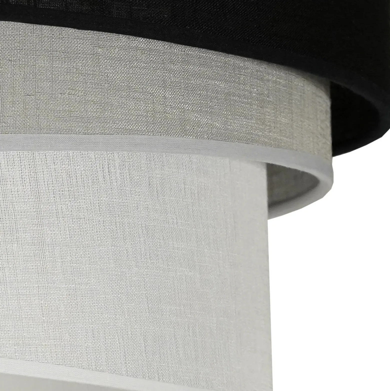 Lámpara de techo Euluna Trio, negro/gris/blanco, textil, Ø 45 cm